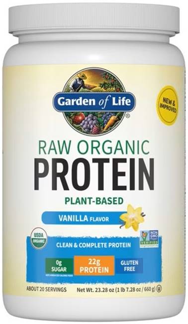 RAW Organic Protein, vanilie, 660 g, Garden of Life