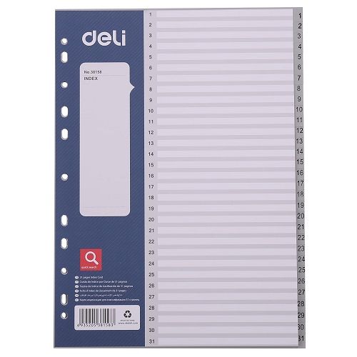 Separator Deli Start Plus - E38158 PP, A4, gri, 1-31