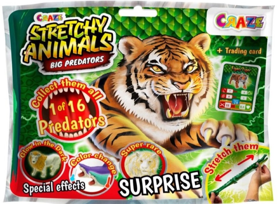 Animale extensibile Craze - Prădători mari, figurină surpriză, sortiment