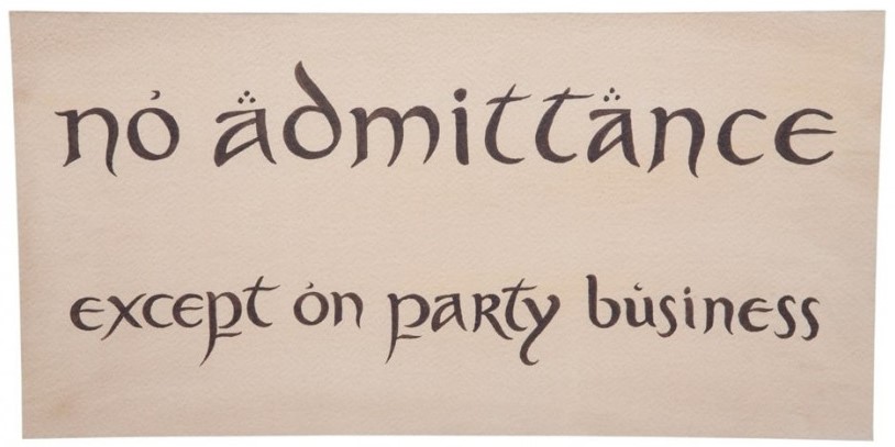 Replica Weta Movies: Lord of the Rings - No Admittance Sign