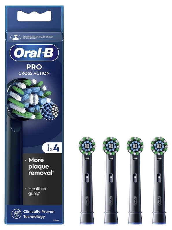 Capete de rezervă Oral-B - CrossAction EB 50-4, 4 bucăți, negre