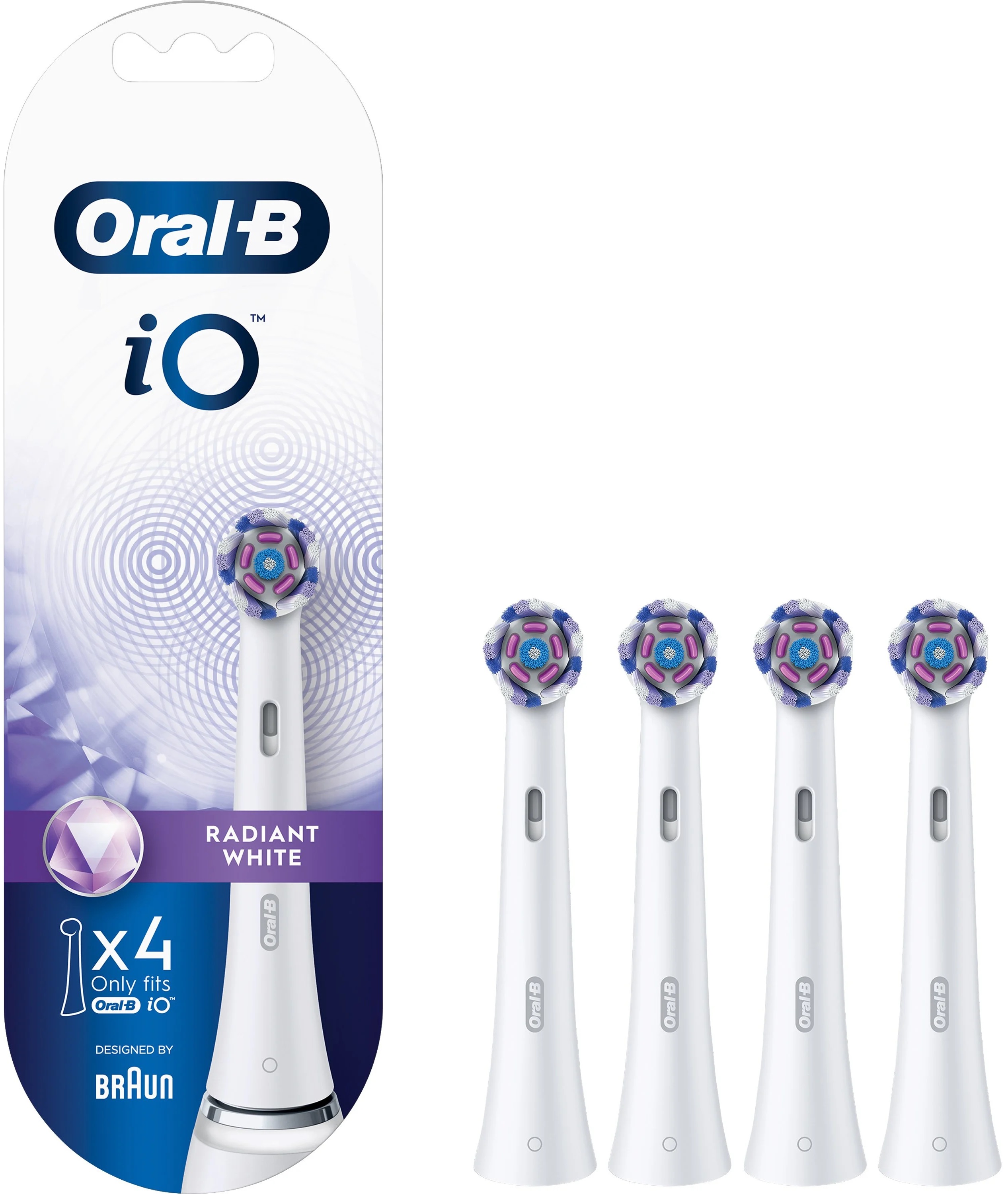 Capete de rezervă Oral-B - iO Radiant White, 4 bucăți, alb