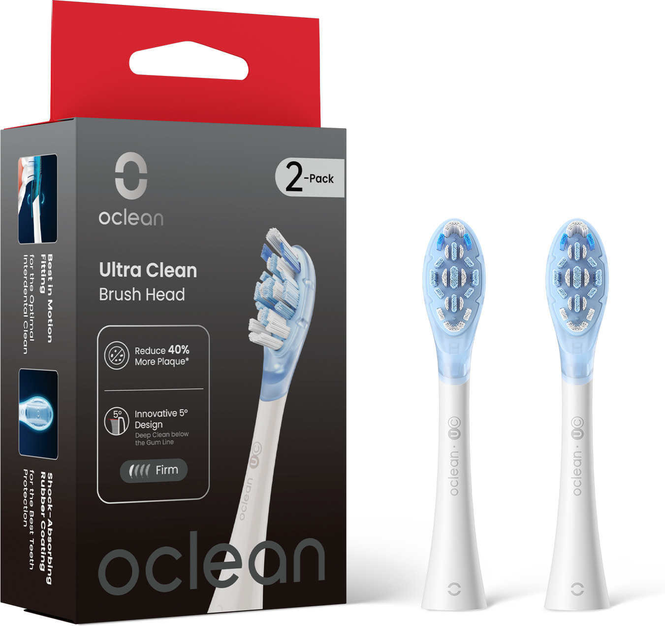 Vârfuri de rezervă Oclean - Ultra Clean, 2 bucăți, albe