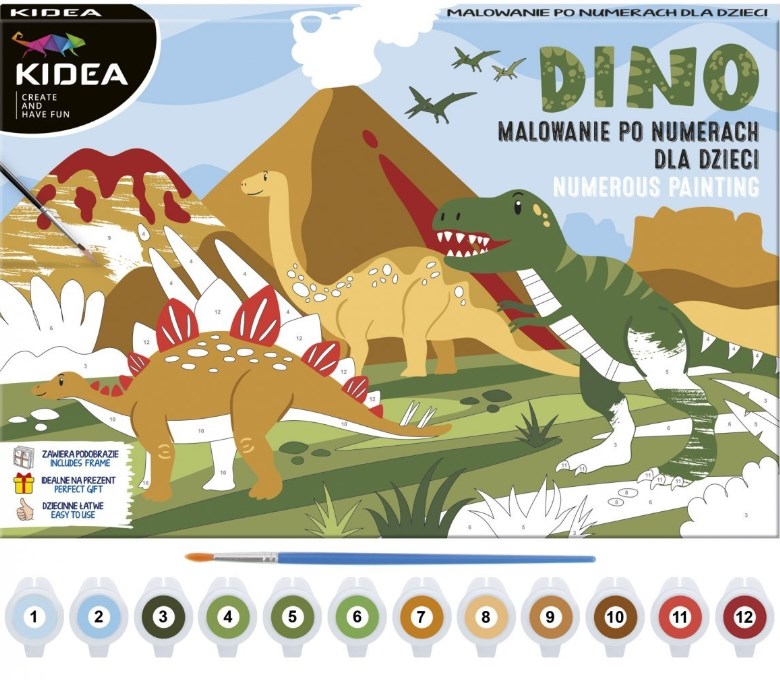 Desen de numere Kidea - Dinozauri