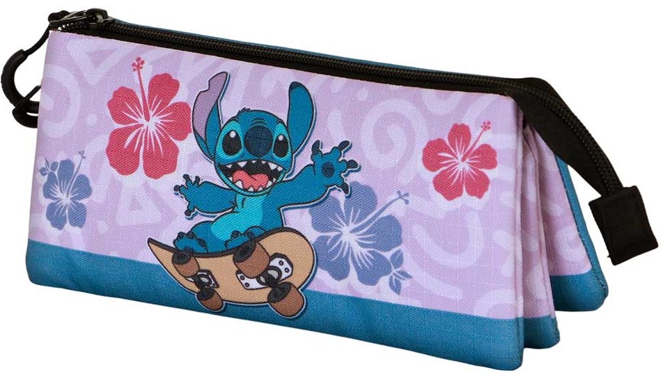 Penar triplu Karactermania Lilo & Stitch - Skate, 1 fermoar