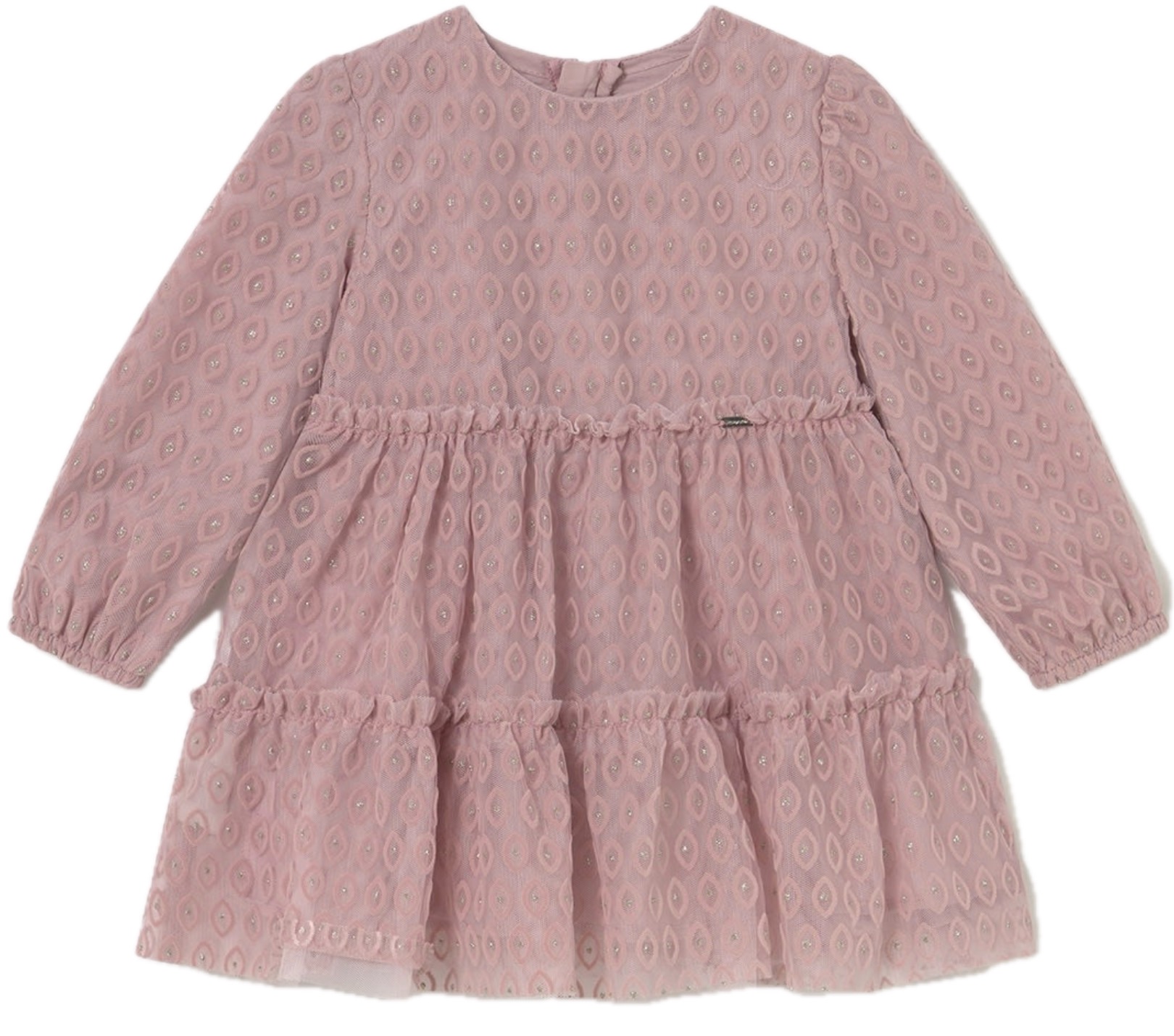 Rochie din tulle cu mânecă lungă Mayoral - Buline, roz, 18 luni