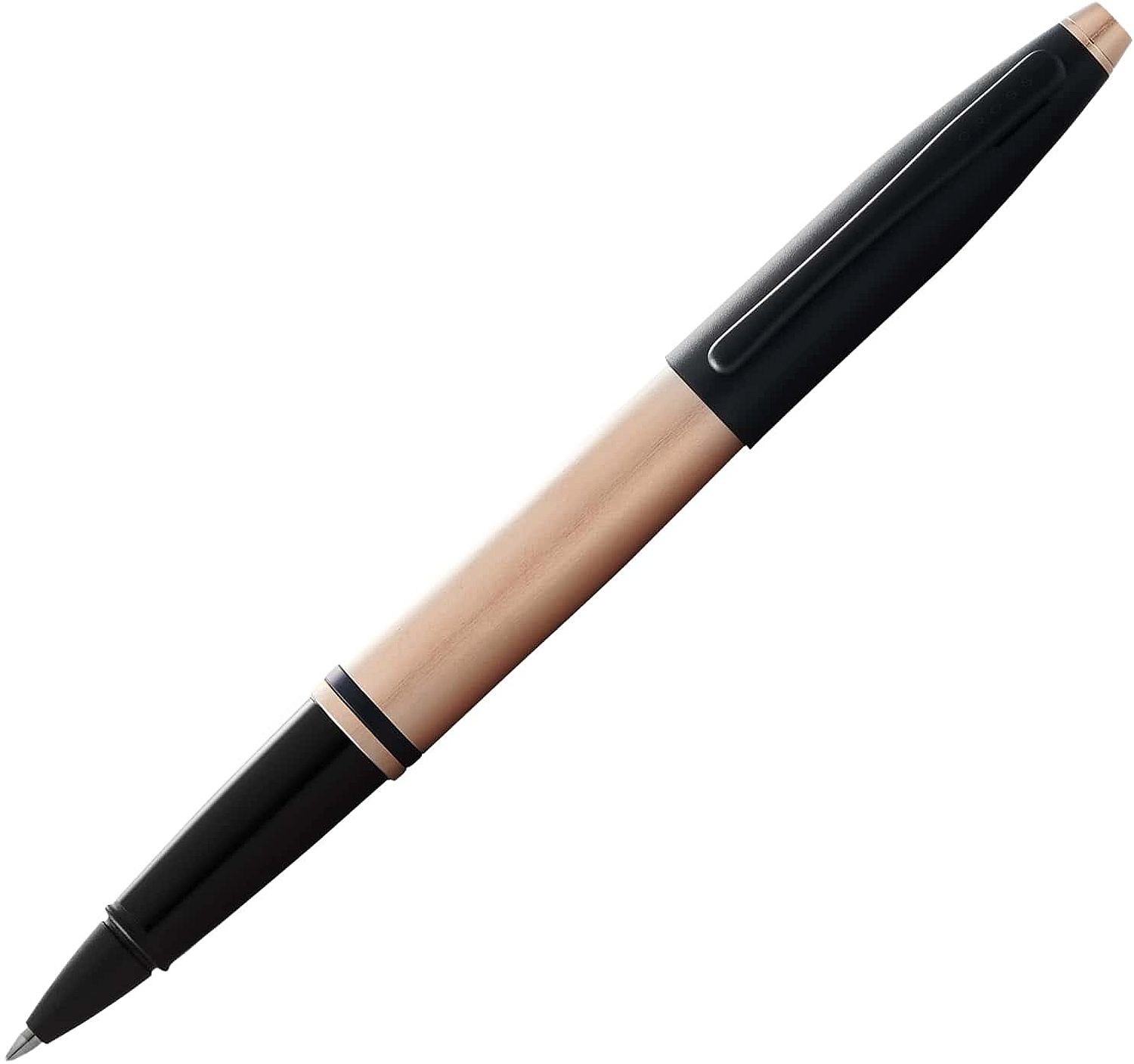 Roller Cross Calais - Brushed Rose Gold and Black Lacquer