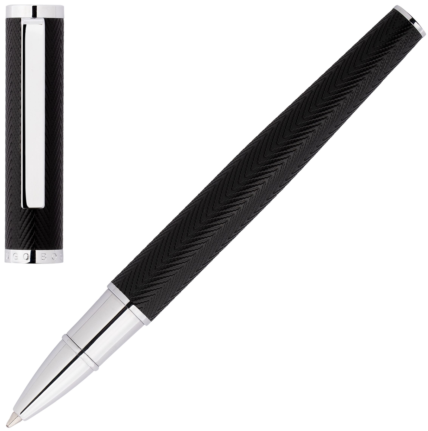 Roler Hugo Boss Herringbone - Negru și argintiu