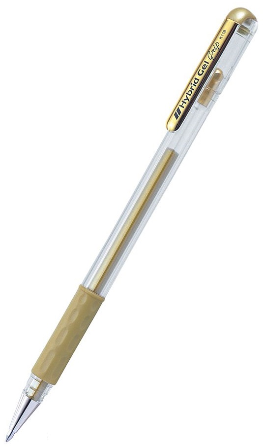 Roller Pentel - Hybrid Metal K 118 M - 0.8mm, auriu