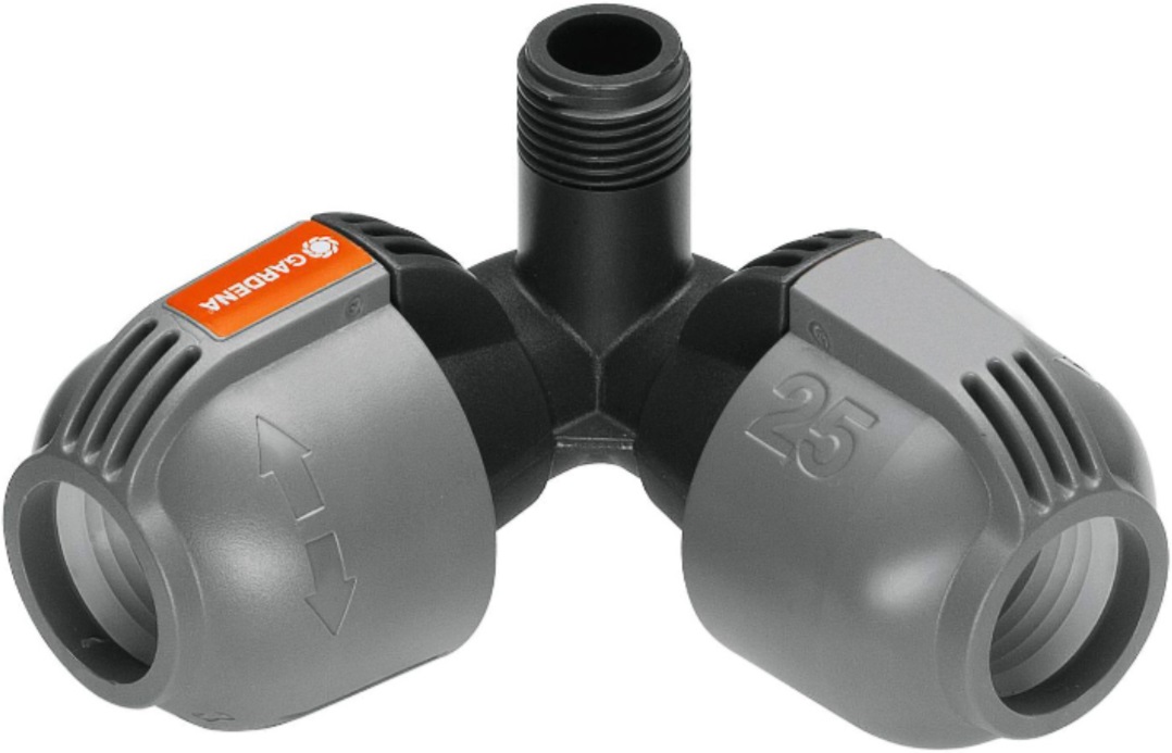 Conector furtun Gardena - Conector rapid cu filet F, conector rapid M cu filet F, unghiular T, 1/2'' х 25 mm