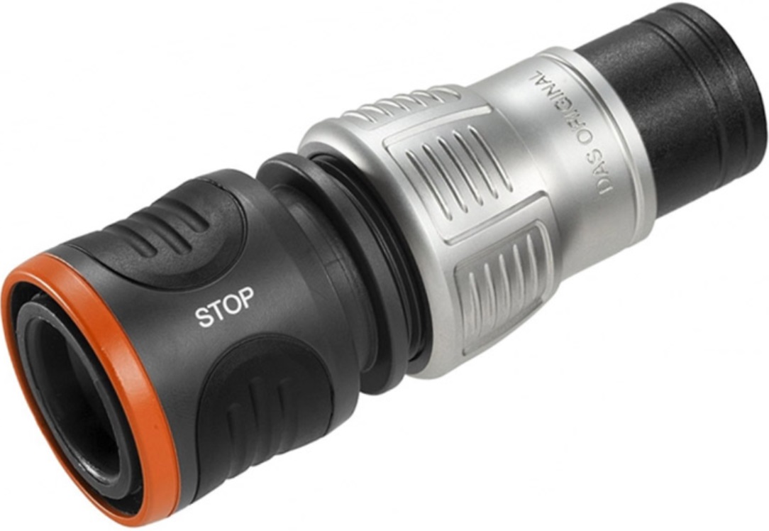 Conector furtun  Gardena - Premium, Racord rapid furtun cu supapă de oprire, 1/2''–5/8''