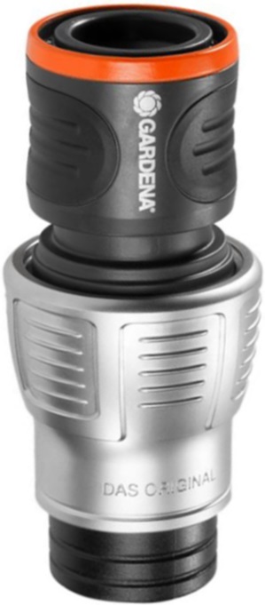 Conector furtun Gardena - Premium, furtun cu racord rapid mamă și supapă de oprire 3/4''