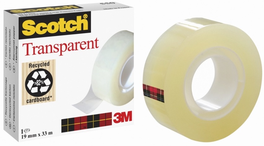 Banda autoadeziva Scotch - Transparent, 19 x 33 mm