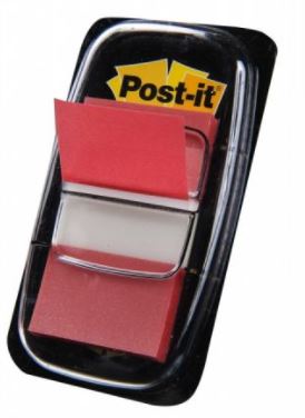 Indici autoadezivi Post-it 680-1 - Rosii, 2.5 х 4.3 cm, 50 buc.