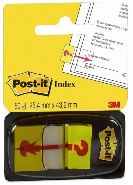 Indici autoadezivi Post-it - Semnul intrebarii, 2.5 х 4.3 cm, 50 buc.