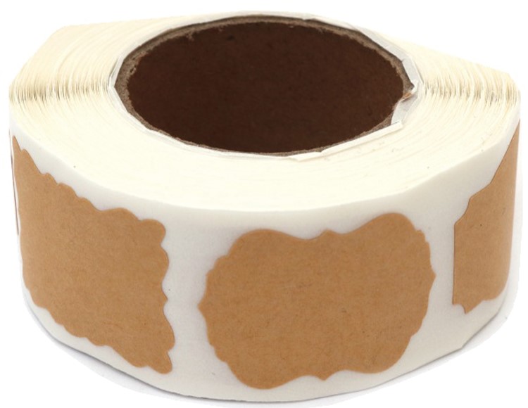 Etichete autoadezive kraft Em Art – forme diferite, 3,5 × 2,5 cm (500 buc.)