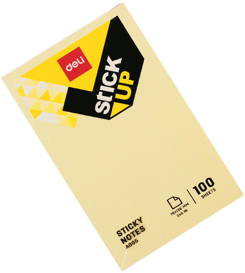 Hartie pentru notite Deli - 76 х 126 mm, 100 foi, pastel, galbene