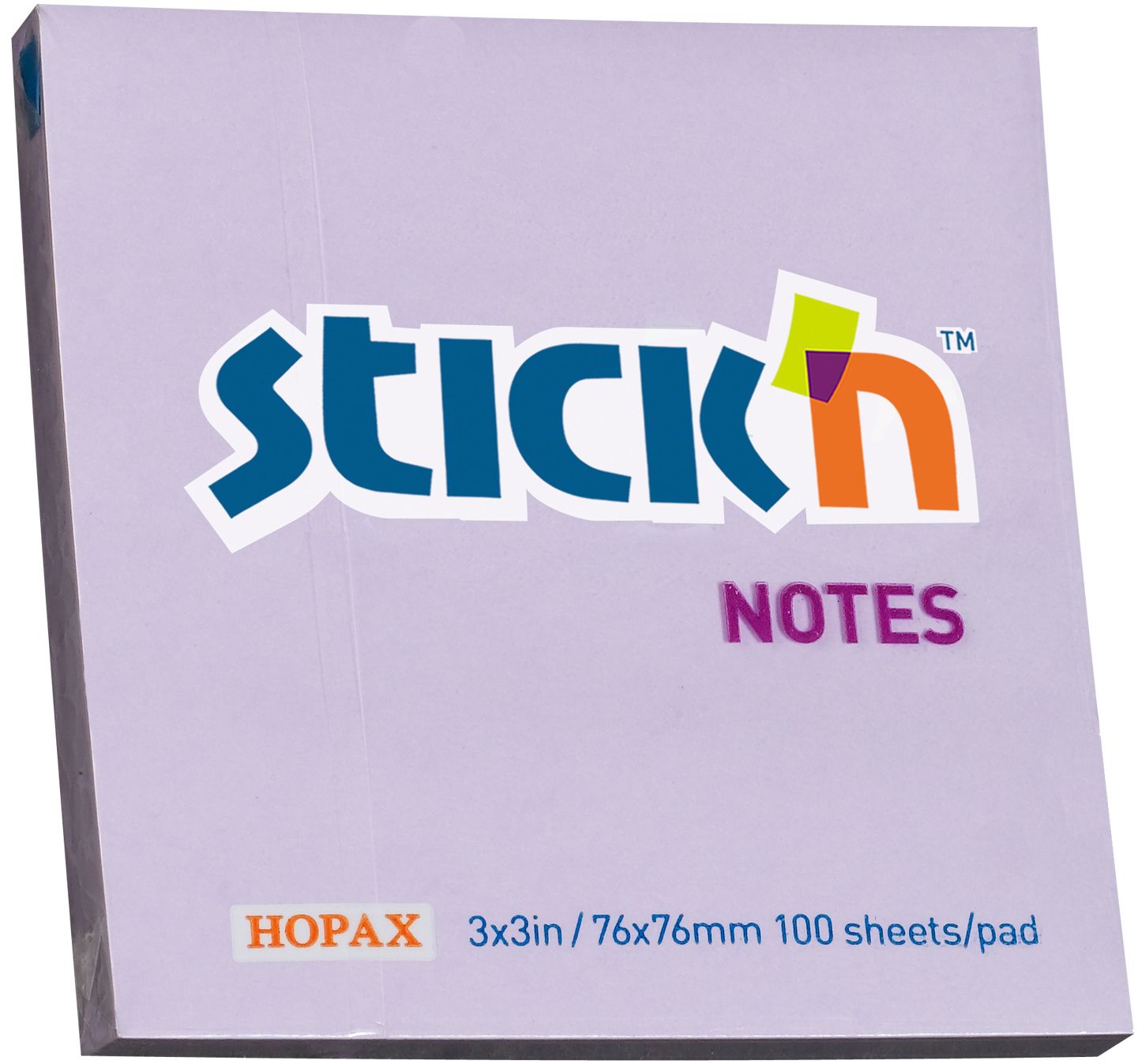 Notite adezive Stick'n - 76 x 76 mm, violet pastel, 100 file