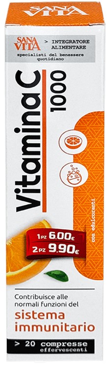 Sanavita Vitamina C, 1000 mg, 20 comprimate efervescente, Paladin Pharma