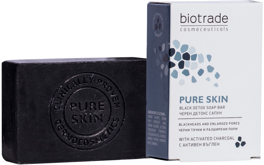 Sapun cu carbune activ Pure Skin, 100 g, Biotrade - imagine 4