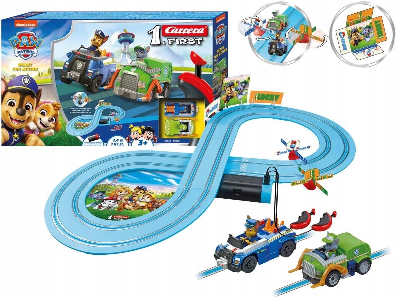 Pistă de curse Carrera First - Paw Patrol Ready for Action, 2.4 m