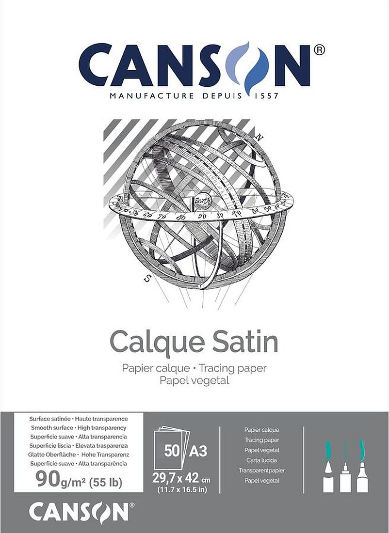 Hârtie satinată pausz Canson - A3, 50 foi