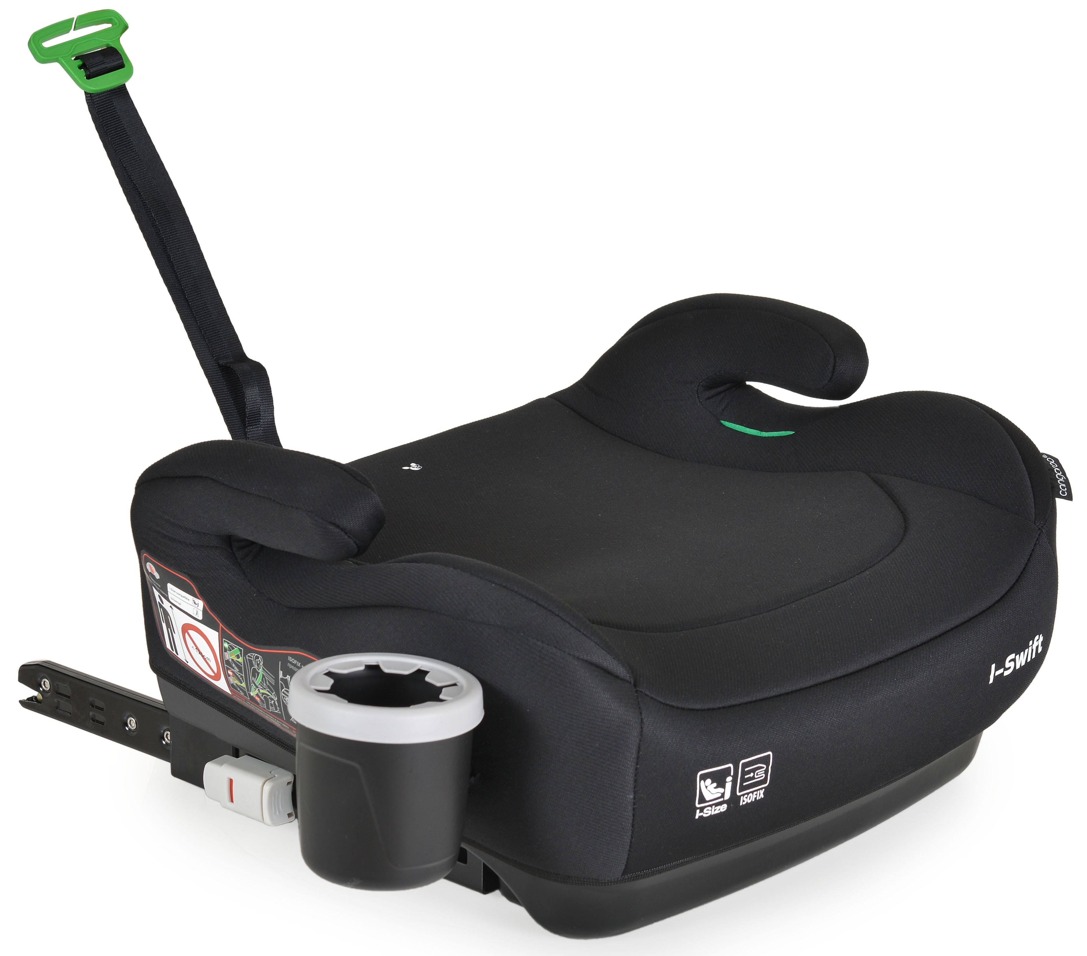Inaltator scaun auto Cangaroo - I-Swift, i-Size, с IsoFix, 125-150 cm, negru