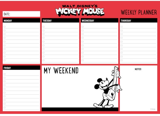 Planner saptamanal - Mickey Mouse, A4, 54 file