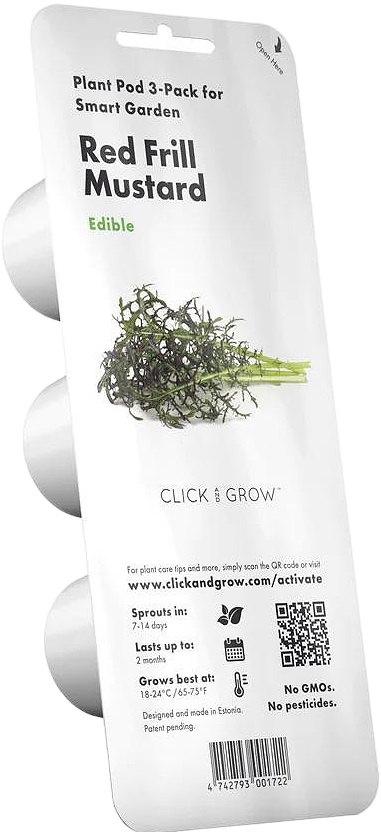 Semințe Click and Grow - Red frill mustard, 3 rezerve