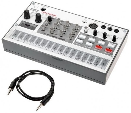 Sampler secvențiator Korg - Volca Sample 2, USB MIDI, alb/gri
