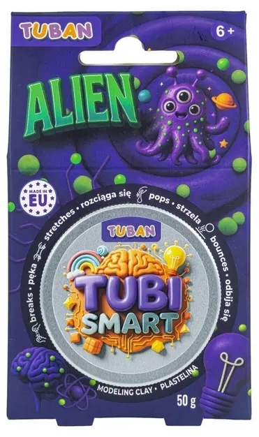 Masă senzorială pentru modelaj Tuban - Tubi Smart, Alien, 50 g, violet