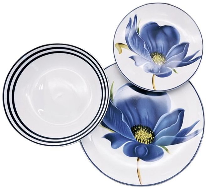 Serviciu de masă  Morello - Royal blue poppy, 18 piese