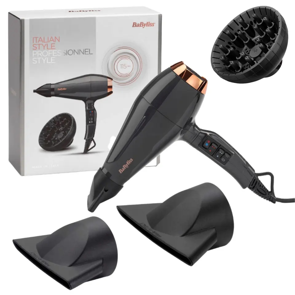Uscător de păr BaByliss - Air Pro 6719DE, 2200W, 3 trepte, negru/auriu