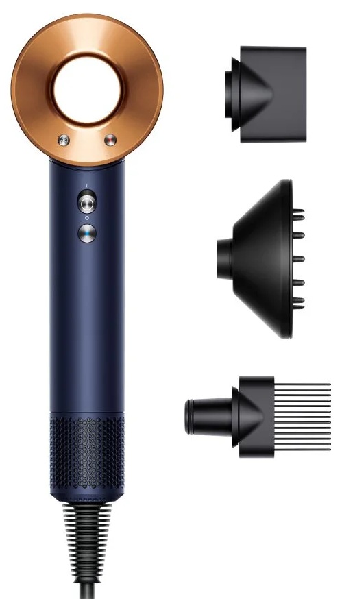 Uscător de păr Dyson - Supersonic HD07 113312-01, 1600W, 3 viteze, Prussian Blue/Copper