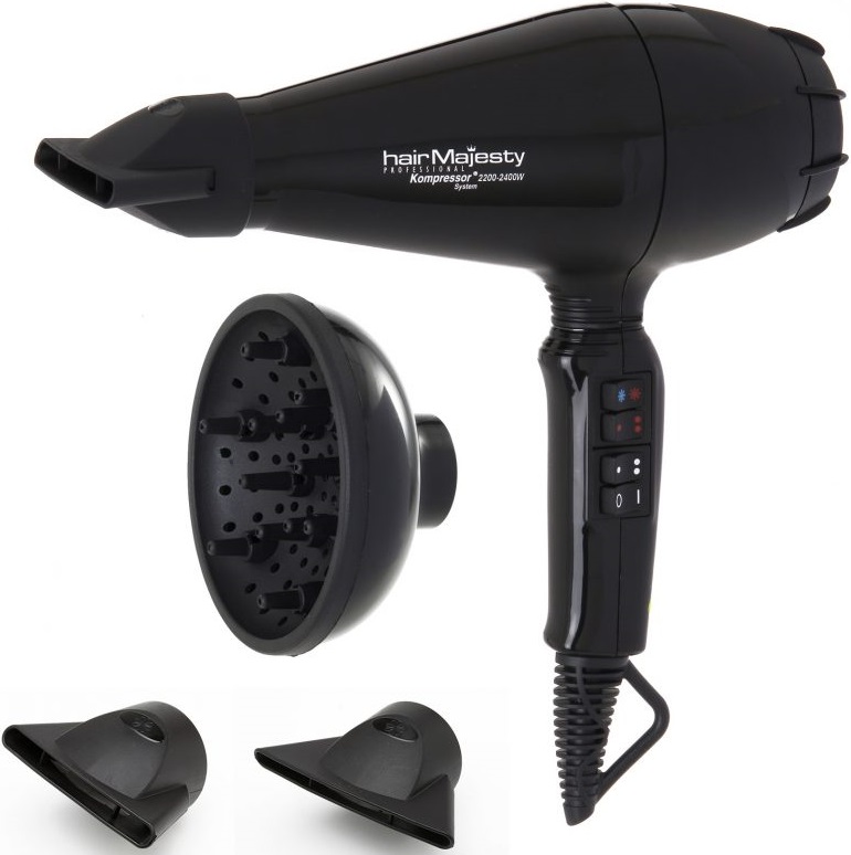 Uscător de păr Hair Majesty - HM-5016, 2400W, 2 viteze, negru