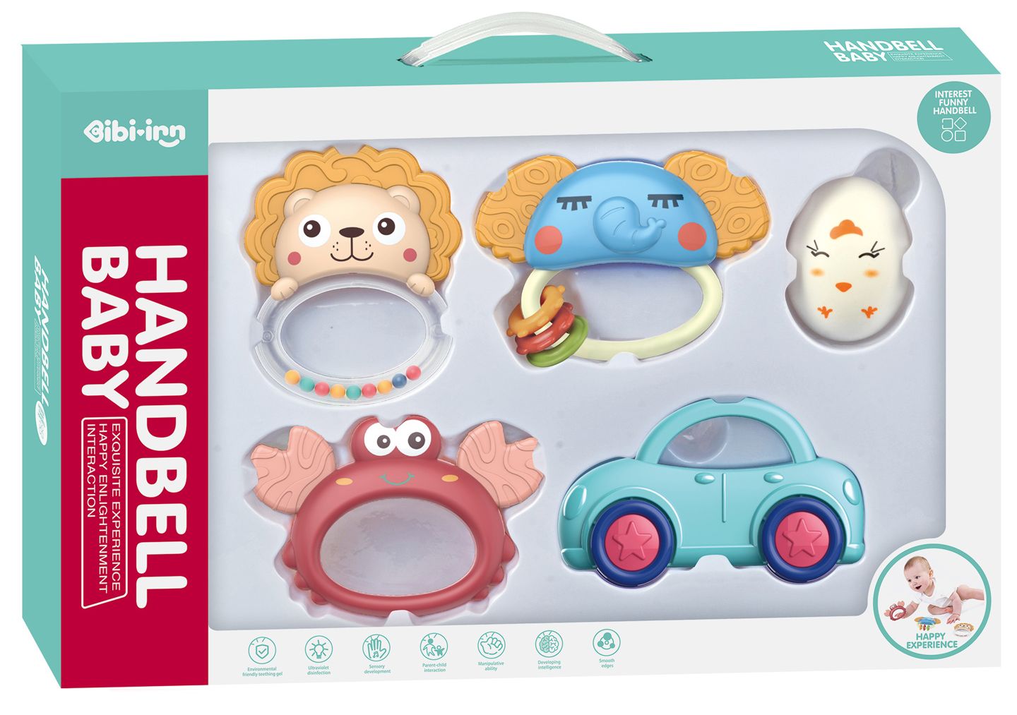 Set de zornăitori și dintiție Chipolino - Animale, 5 piese