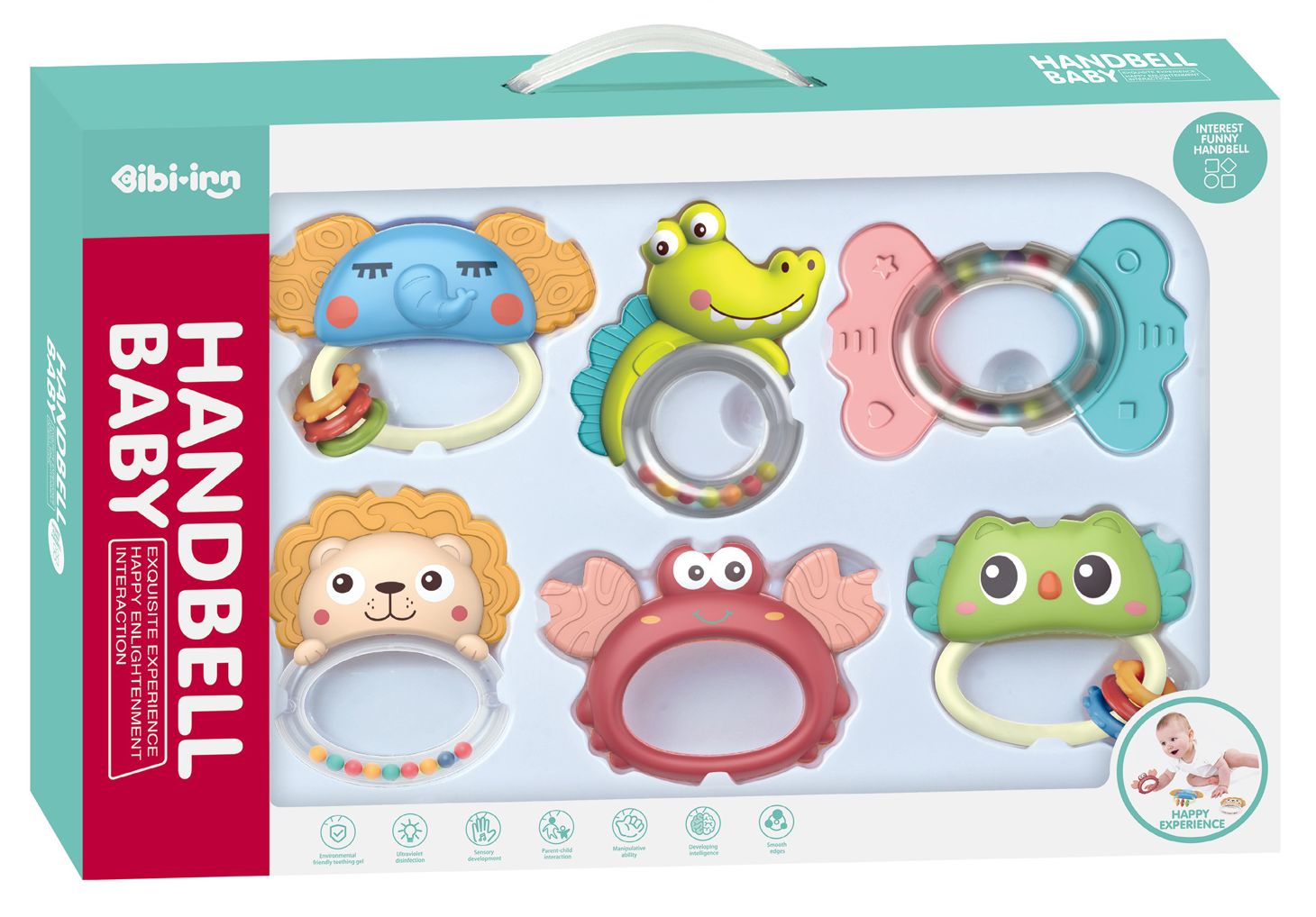 Set de zornăitori și dintiție Chipolino - Animale, 6 piese