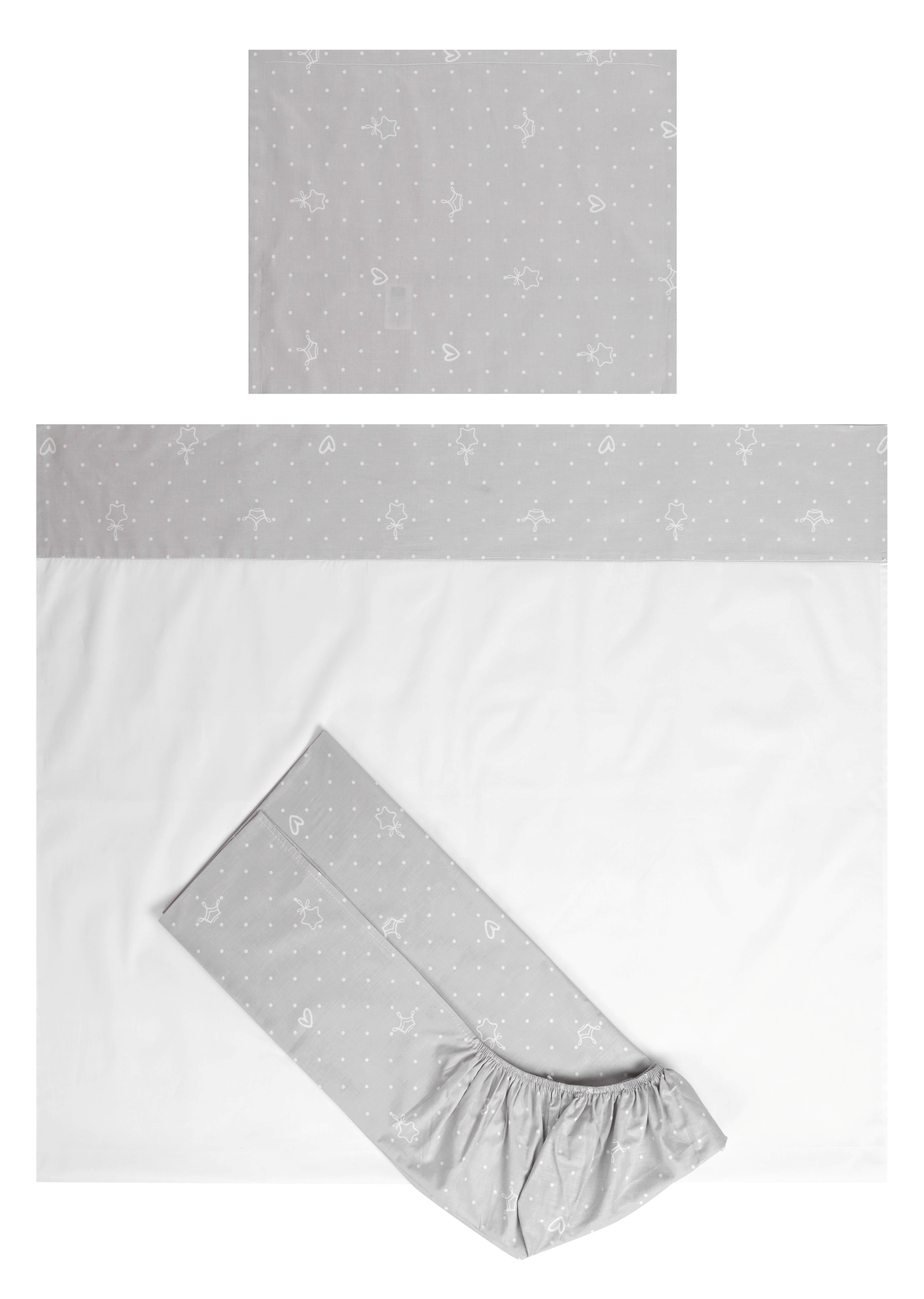 Set tarc pentru copii Lorelli - Tiny Dream Trio, 60 х 120 cm, gri
