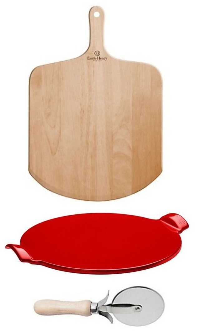 Set pizza Emile Henry - Pizza, 3 buc, roșu
