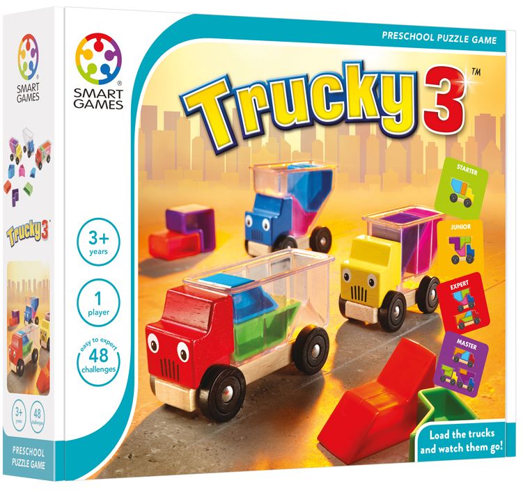 Joc de logică pentru copii Smart Games Preschool Wood - Camioane