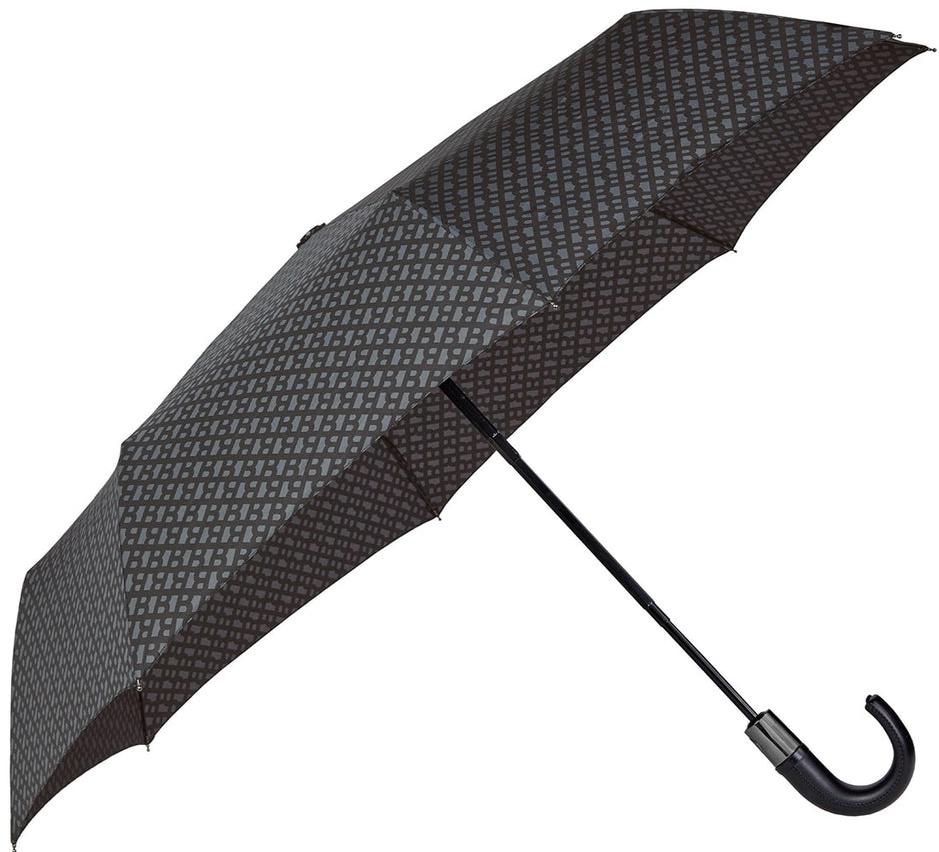 Umbrelă pliabilă Hugo Boss Monogram - gri inchis