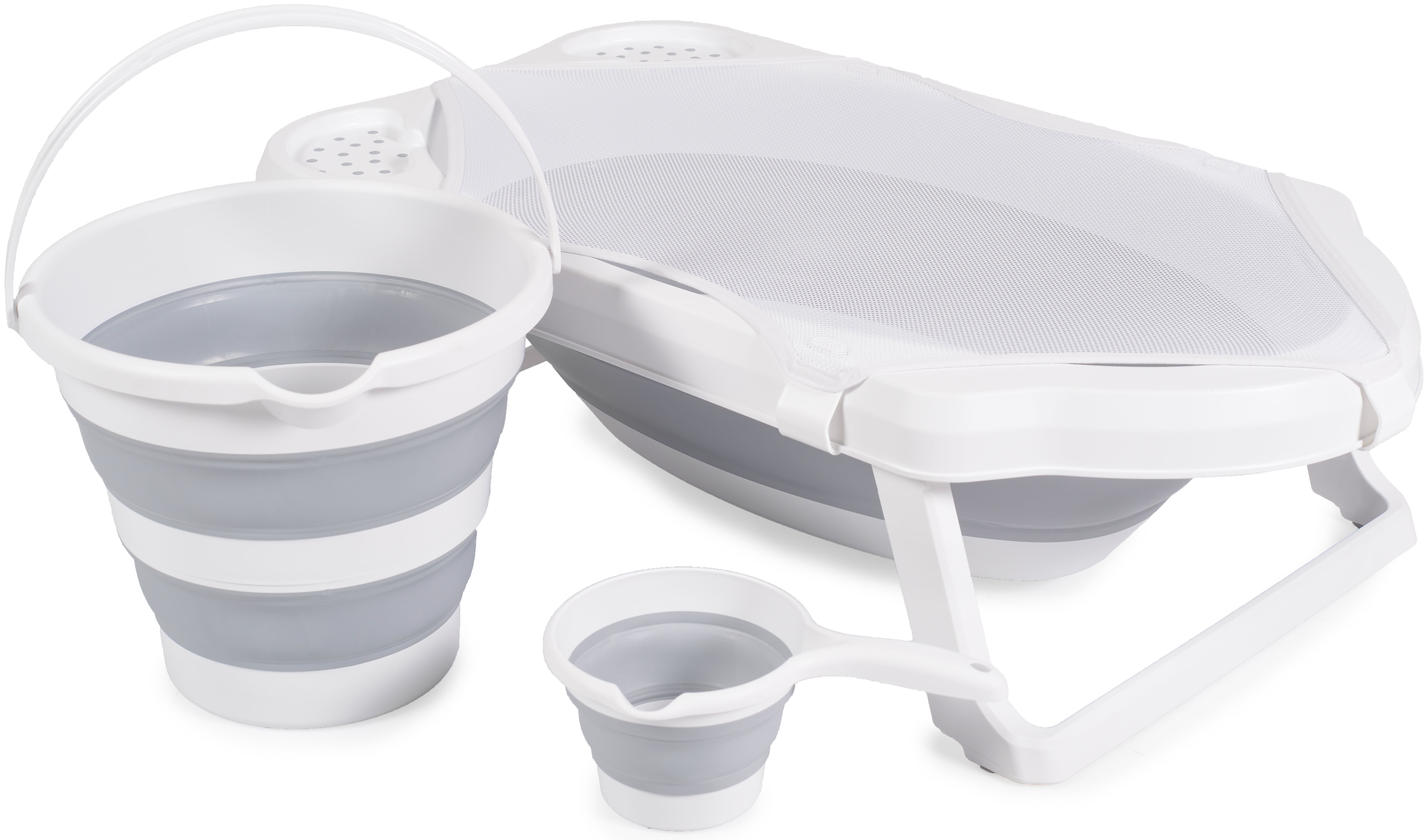 Set pliabil pentru baie Cangaroo - Hawaii, 84 cm, gri