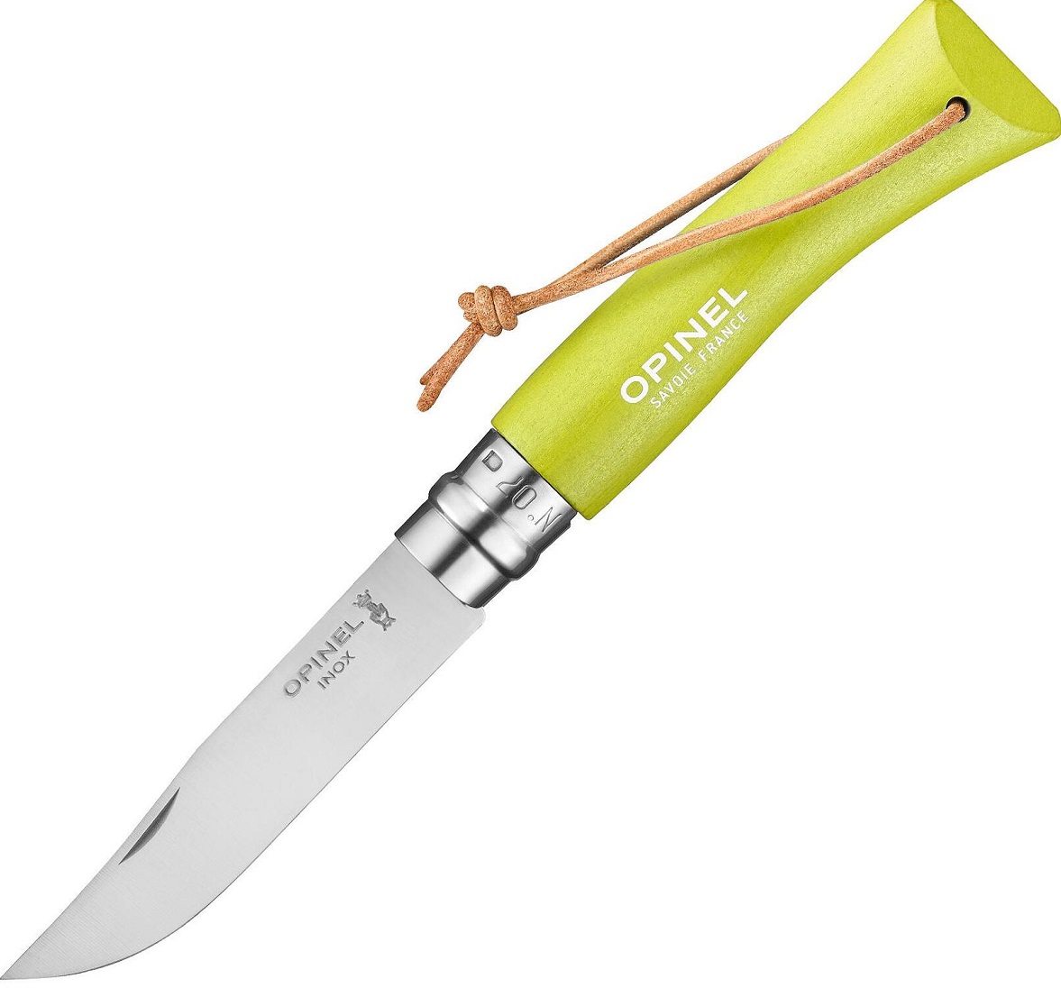 Cuțit pliabil Opinel Inox - Colorama, №7, verde deschis