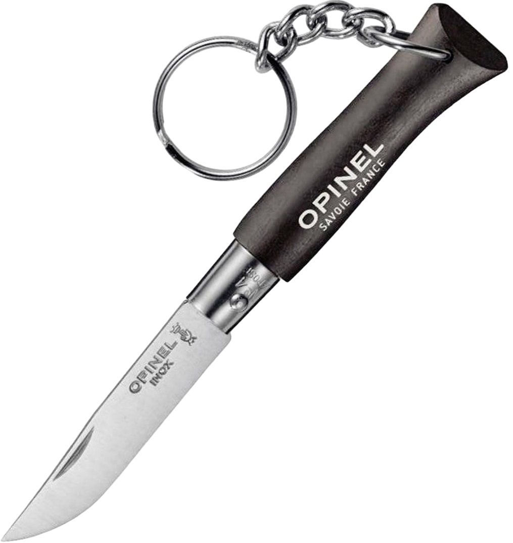 Cuțit pliabil cu breloc Opinel Inox - Colorama, №4, negru