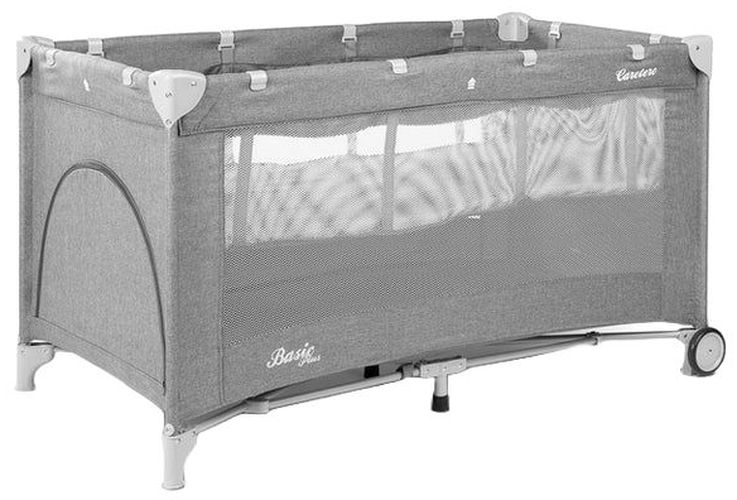 Pat pliabil cu 2 niveluri  Caretero - Basic Plus, Light Grey