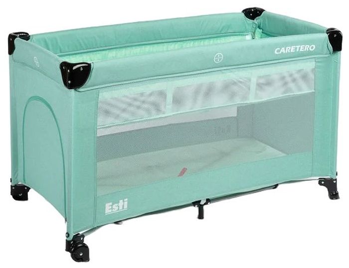 Pat pliabil cu laterală rabatabilă  Caretero - Esti, verde