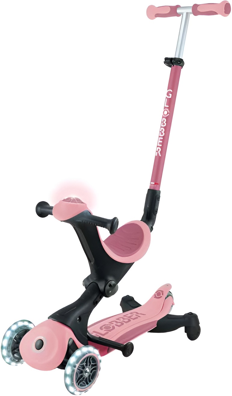 Trotineta pliabila 5 in 1 Globber - Go Up Deluxe Lights 360°, roz