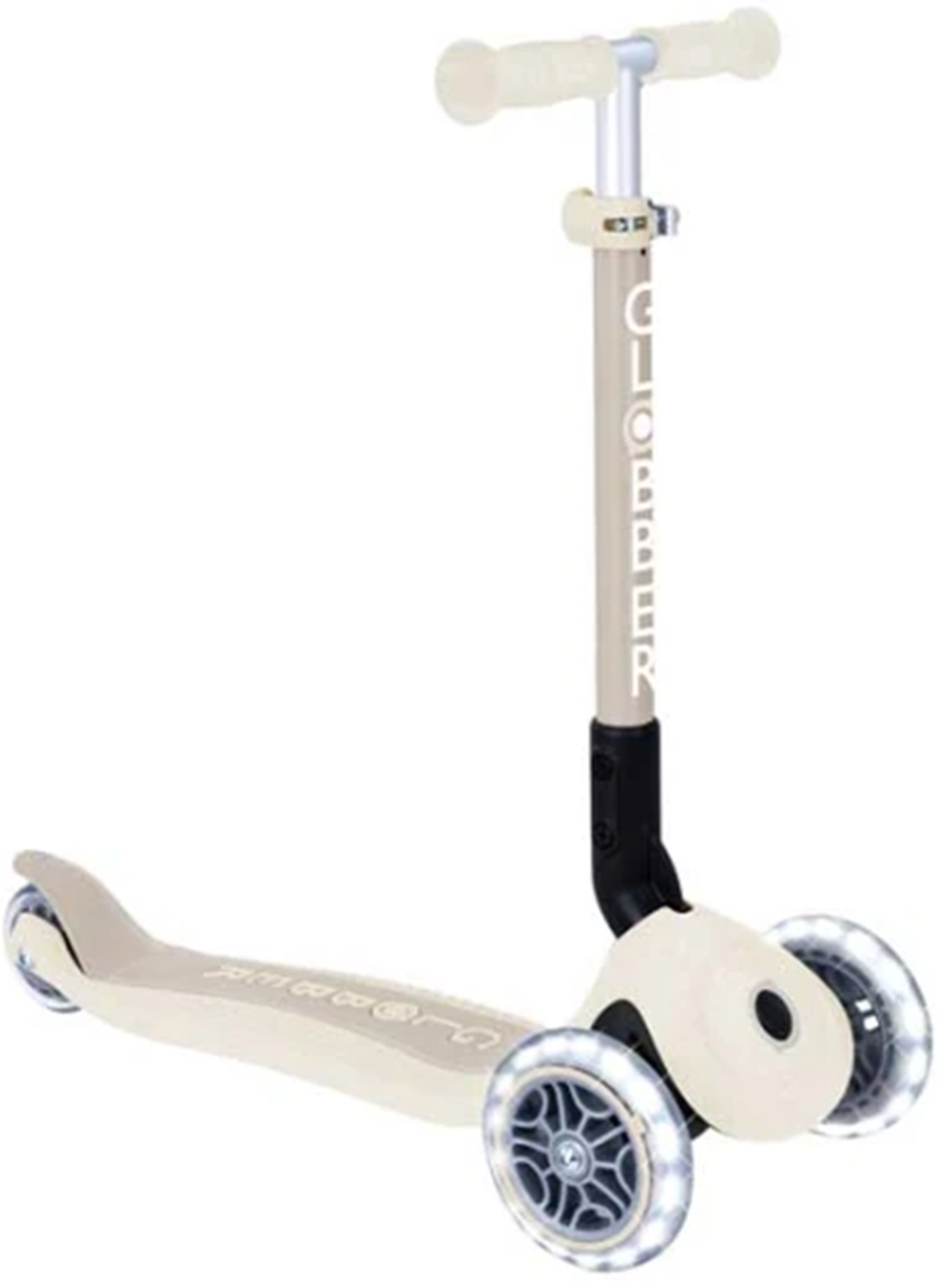 Trotinetă pliabilă Globber - Junior Foldable Lights Eco, alb