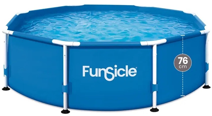 Piscină asamblabilă FunSicle - Activity Pool, 244 x 76 cm, rotundă cu cadru metalic și pompă de filtrare