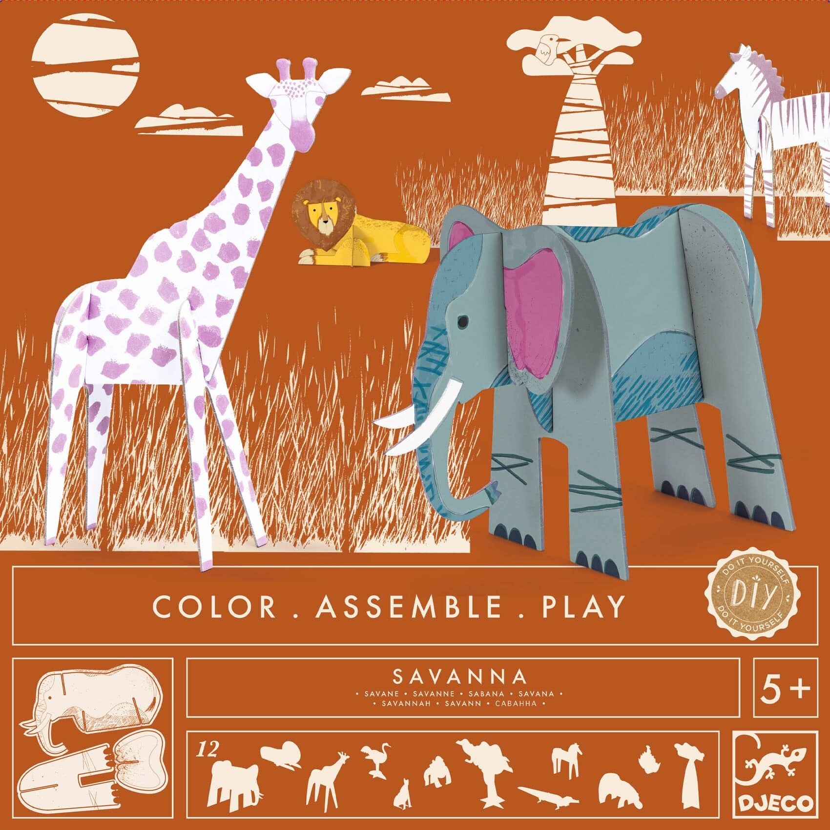 Set de asamblat Djeco - Savana